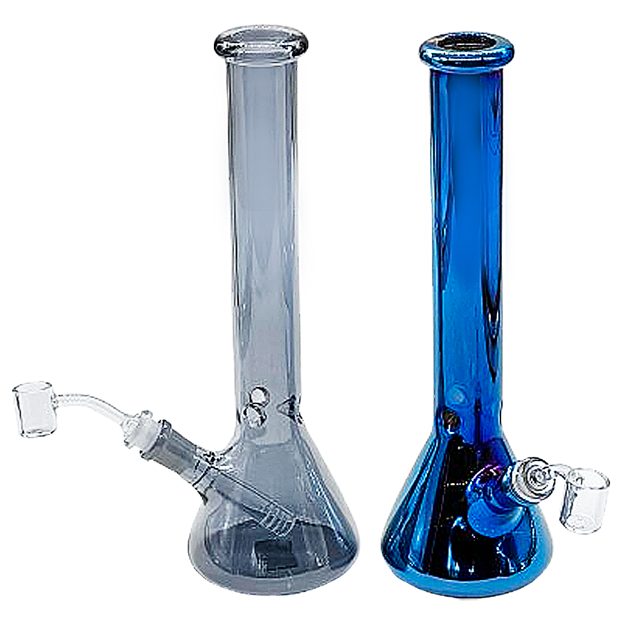 Electropated Shaded Beaker Waterpipe (WPL1866/WPQ203) | 12 inches | Assorted Colors product image